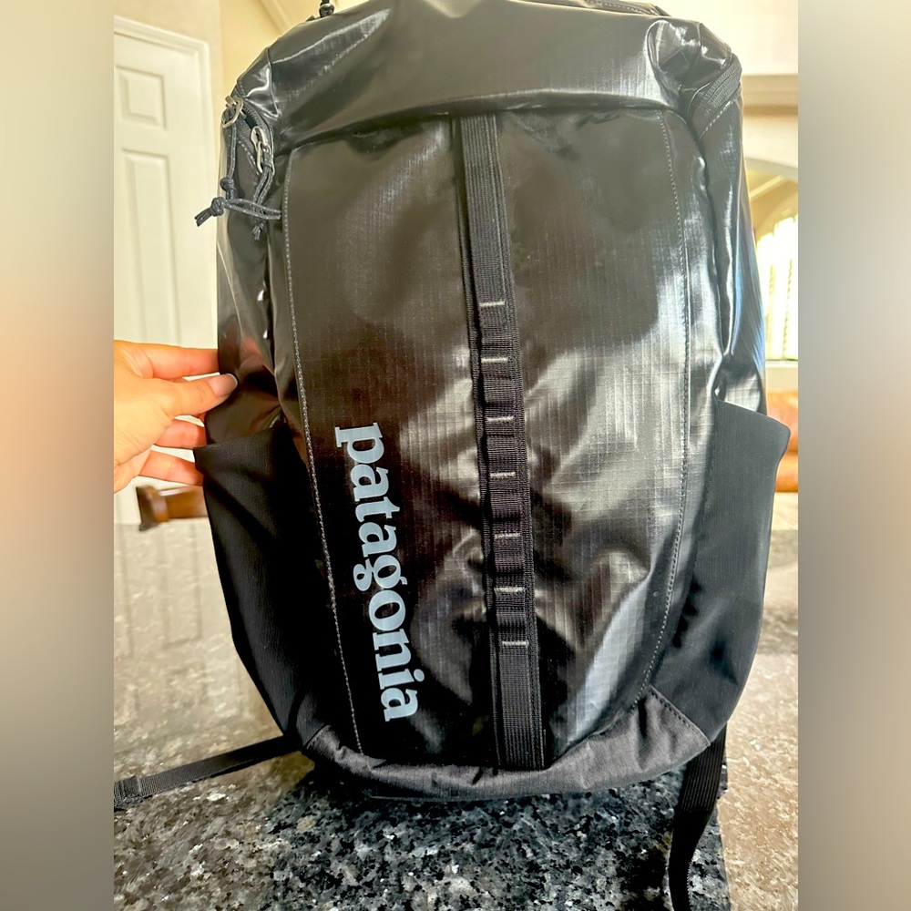 Patagonia Black Hole Pack 25L in black and water resistant